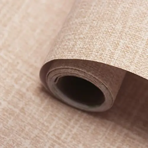 Grasdoek Peel and Stick Wallpaper Linnen zelfklevend behang Waterdicht verwijderbaar contactpapier voor kasten Werkbladen