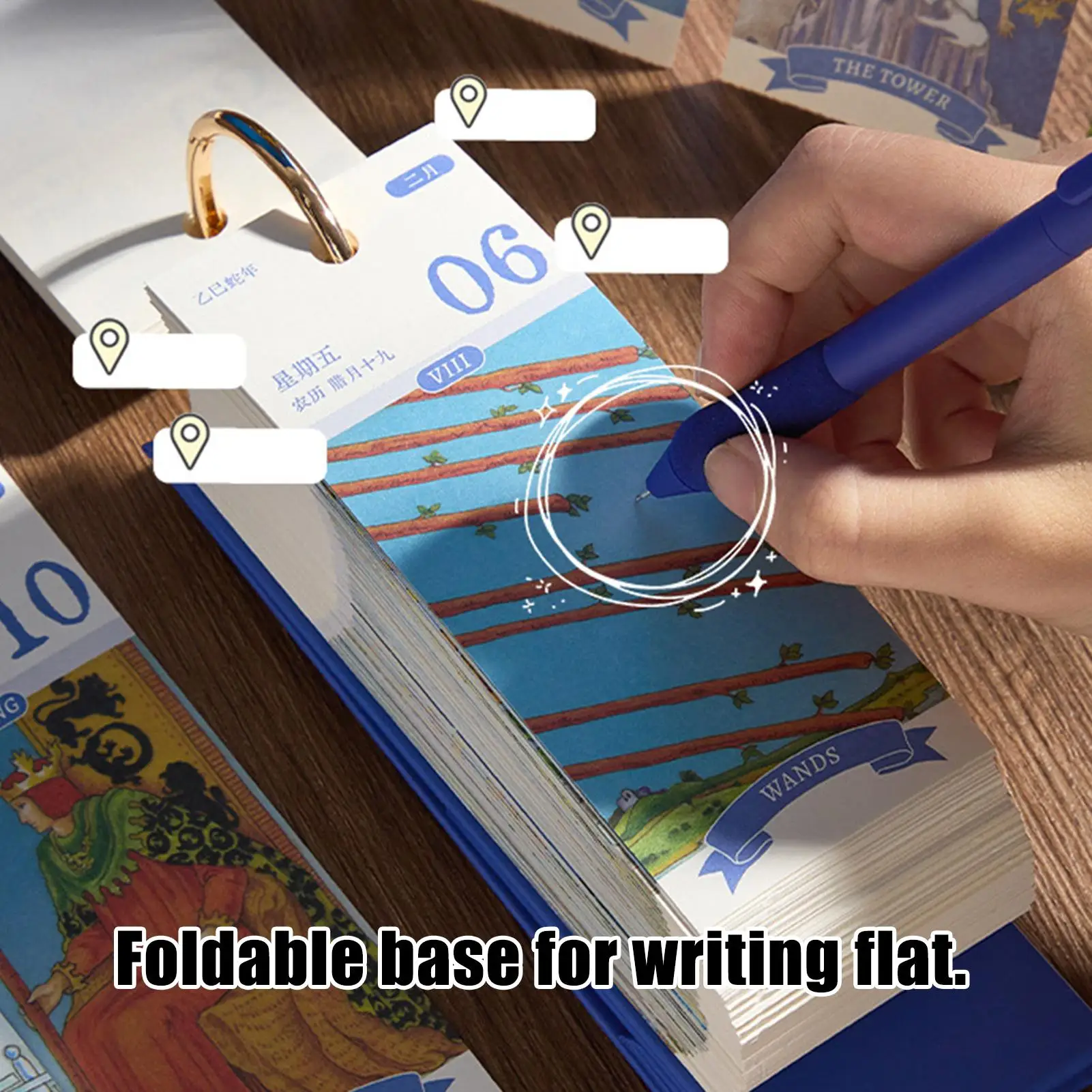 

Ежедневный календарь для стола, художественный с очаровательным столом, 365-дневный бумажный календарь на 2026 год для классной комнаты, общежития, гостиной, спальни