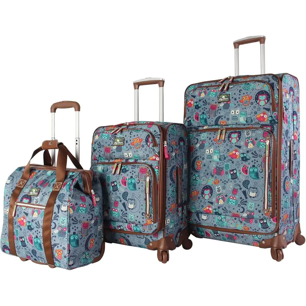 

3-Piece Night Owl Outside Spinner Luggage Set
