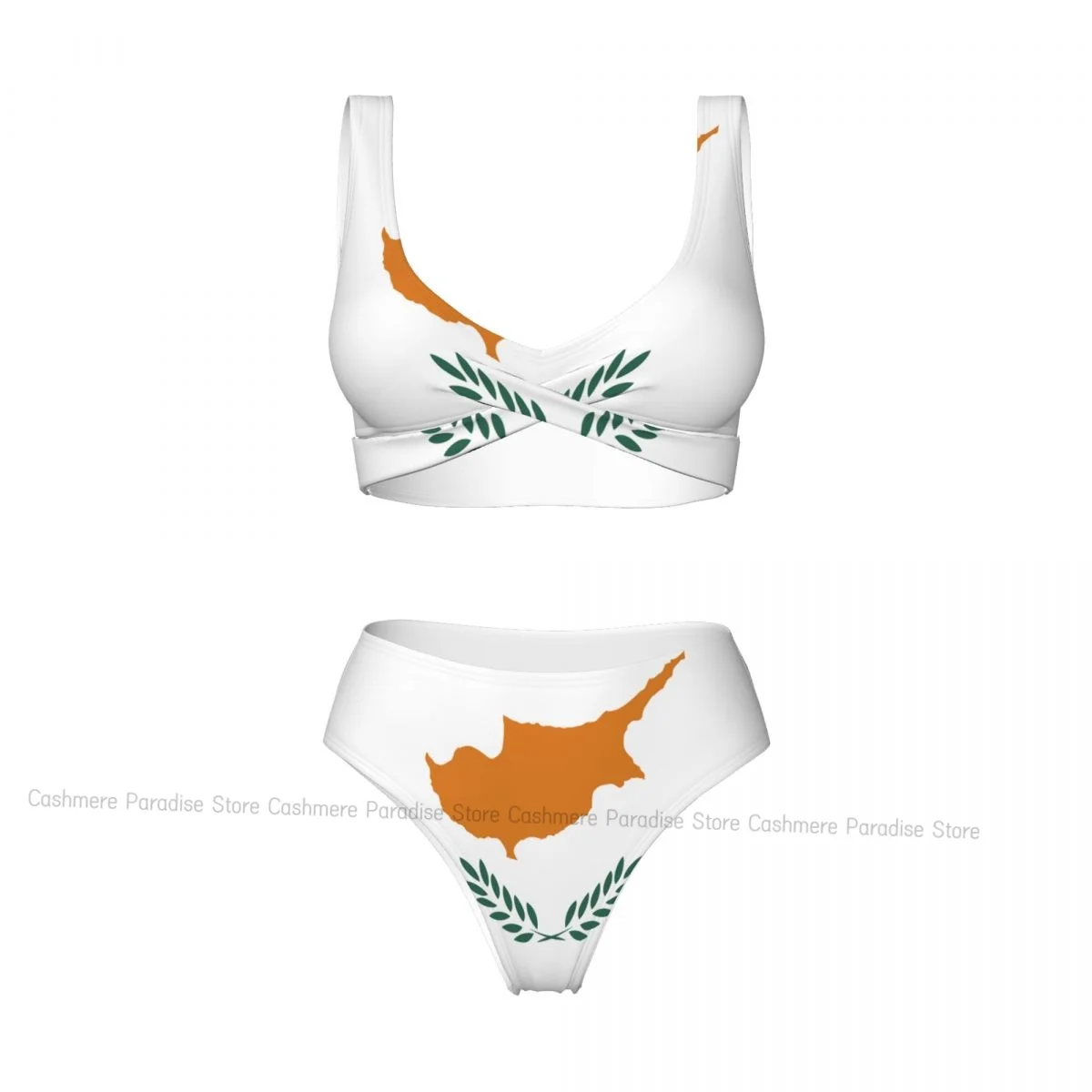 

The Push-Up Bikini Women Sexy Separate Swimsuit Cyprus Flag Two-piece Beachwear