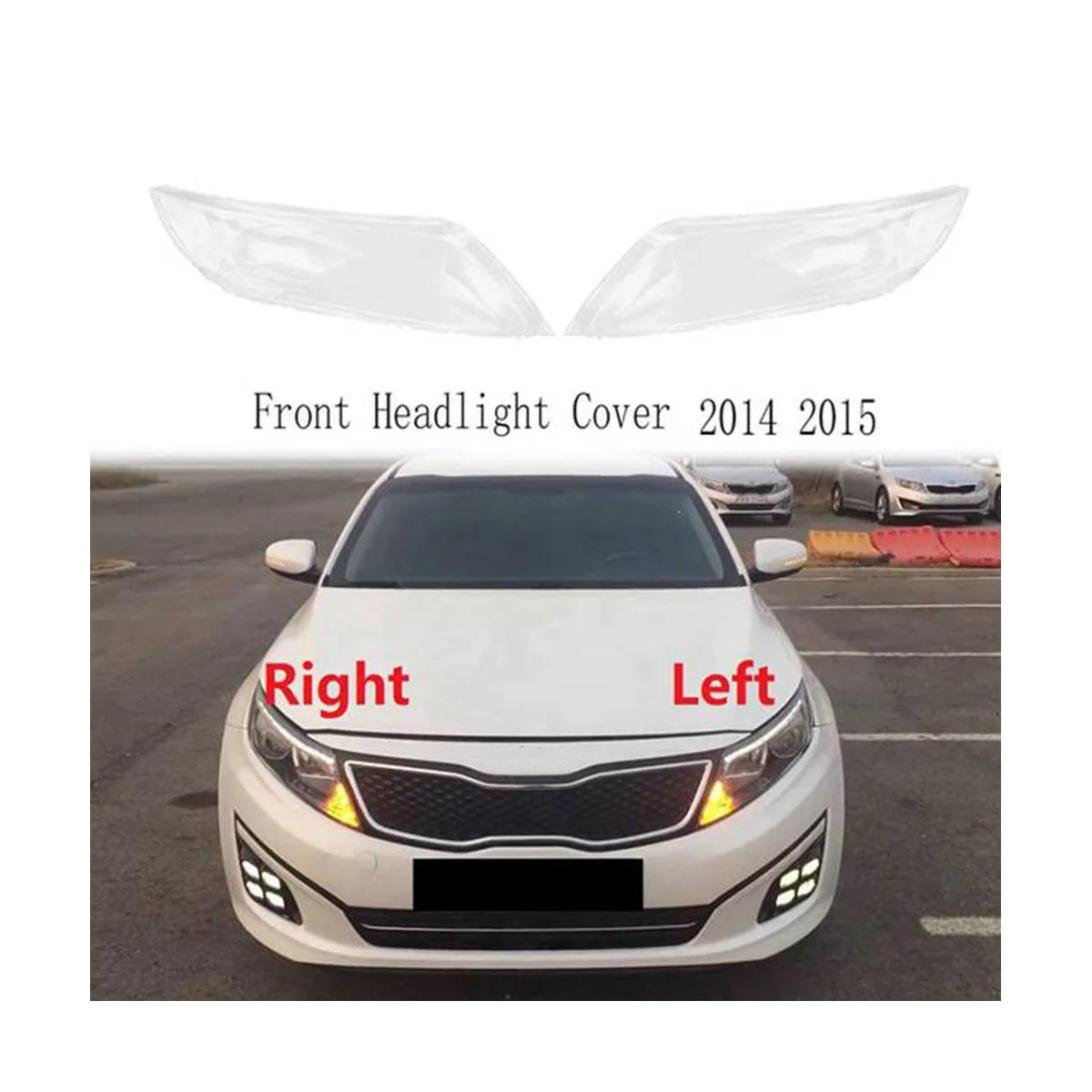 Front Left Headlight Cover Transparent Head Light Lamp Lens Headlight Mask for Kia K5 2014 2015