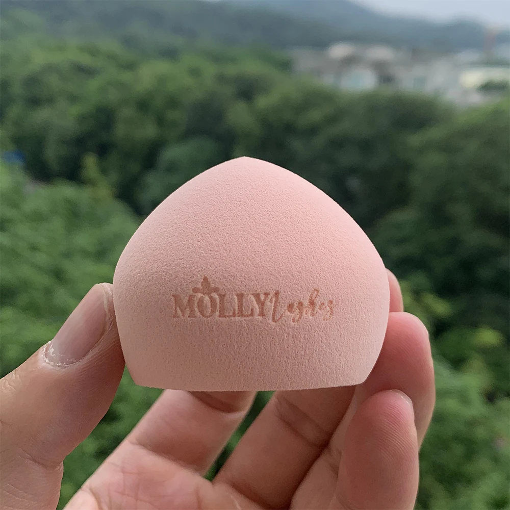 50pcs Custom Logo Super Soft Pink Marshroom Blender Sponge Powder Puff Private Label   Accessories Cherry Beauty Cosmetic