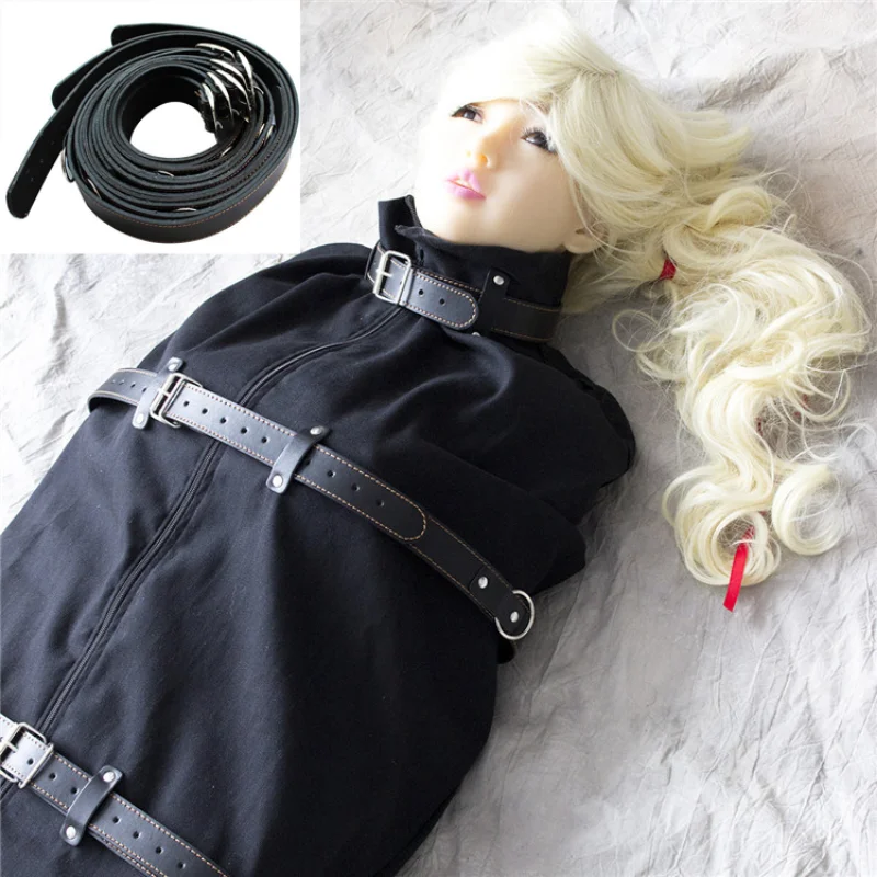 Full Body Bondage Zip Mummy Sack Sleeping Bag Sex Toys Costume Restraint Straitjacket Costume SM Bodysuit Sex Toys for Women