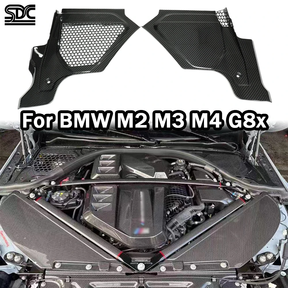 

RHD LHD Replacement For BMW G8x M2 M3 M4 2021-2025 Dry Carbon Fiber Engine Bay Trim Panel Cover Set Carbon Fibre 2 Pcs
