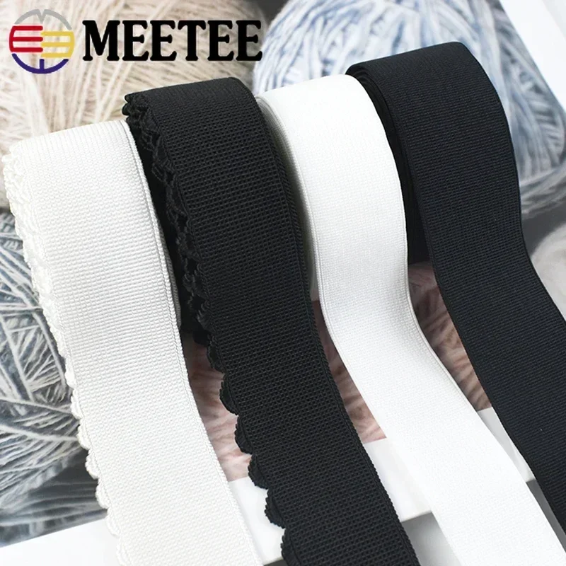 5M 10-50mm Elastic Band Balck White Elasticity Nylon Webbing for Sewing Underwear Bra Strap Rubbon Tape Stretch Belt Accessories