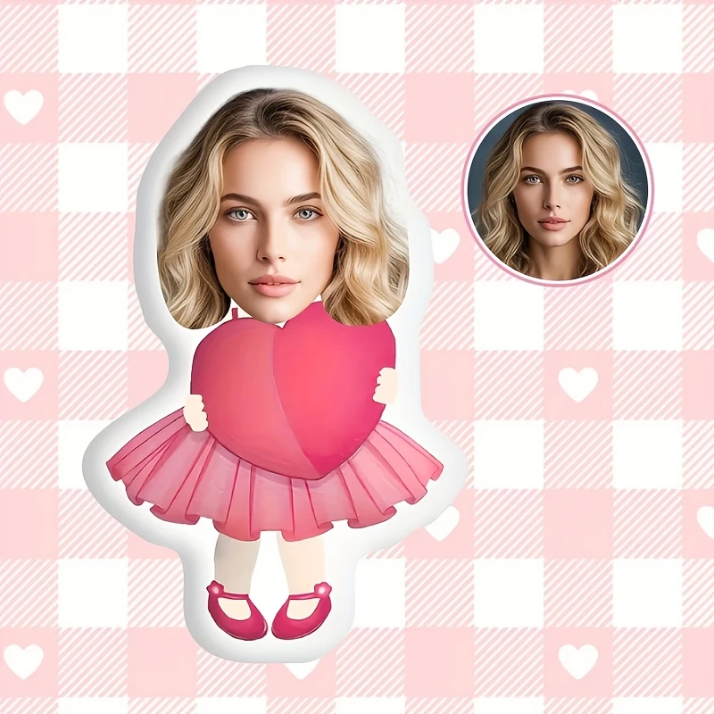 A Custom-Made Girlfriend Heart-Shaped Pillow, Featuring Digital Double-Sided Printing And a Hidden Zipper, Is a Multi-Functional