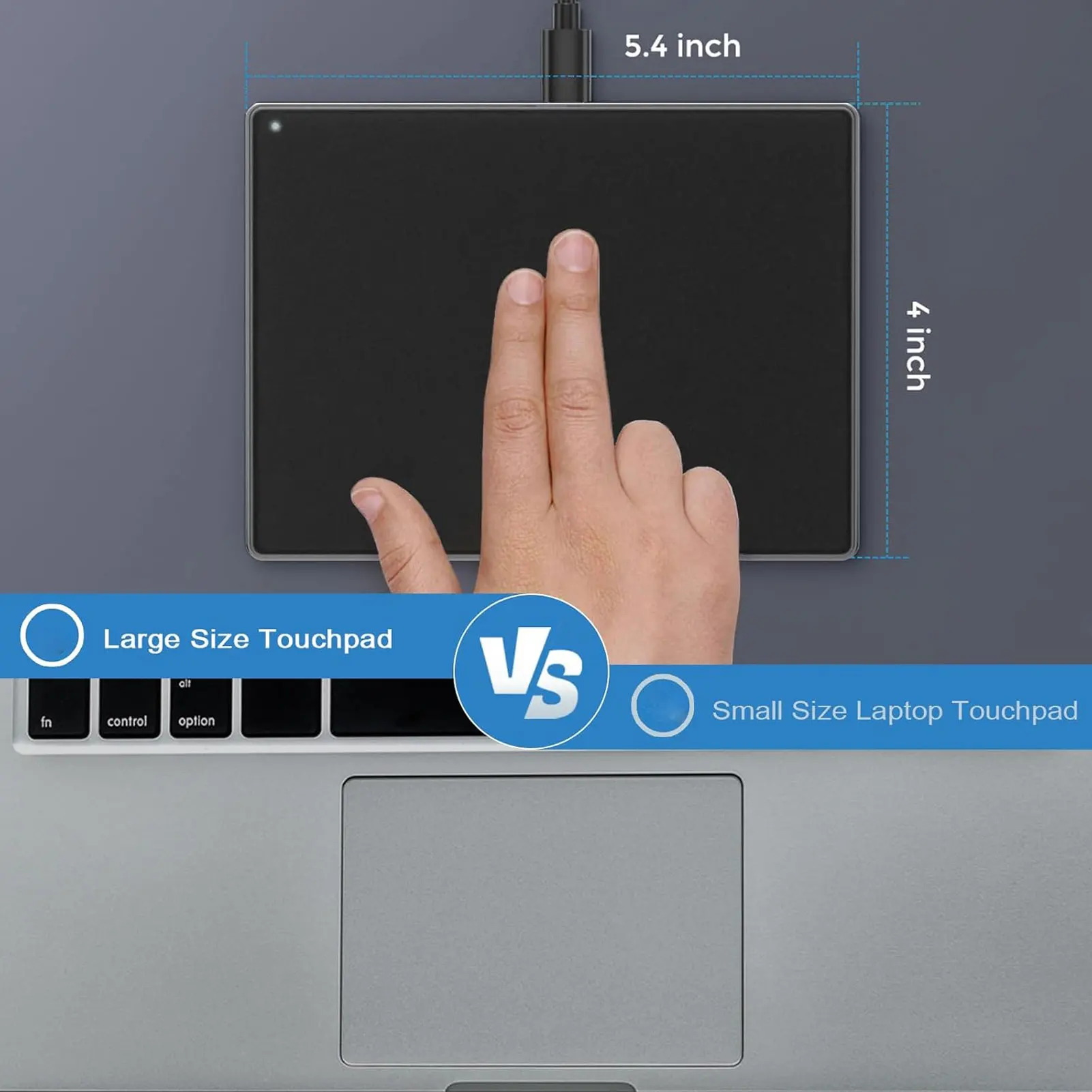 Wired USB Trackpad Large Slim Aluminum Alloy Portable Wired Touchpad Mouse with Multi Gesture for Computer Desktop Laptop view 5