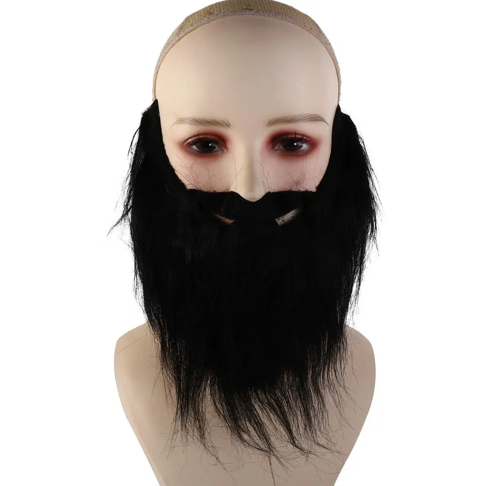 DIY vestido de lujo barba falsa barba larga peluda accesorios de disfraz Cosplay Santa Claus barba cejas bigote suministros para fiesta de Navidad