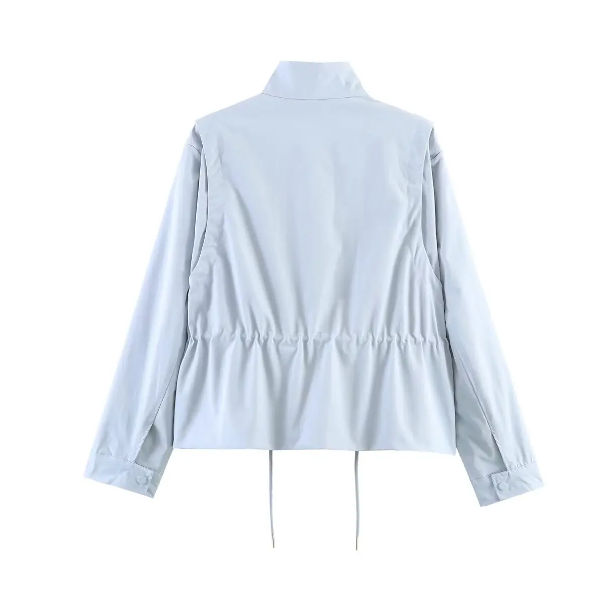 TFMLN Damen Hochkragen-Jacke mit Kordelzug, Langarm-Crop-Mantel, Frühjahr 2026, Lässige Oberbekleidung, Vielseitiger Minimalistischer Damenmantel – Detail 9