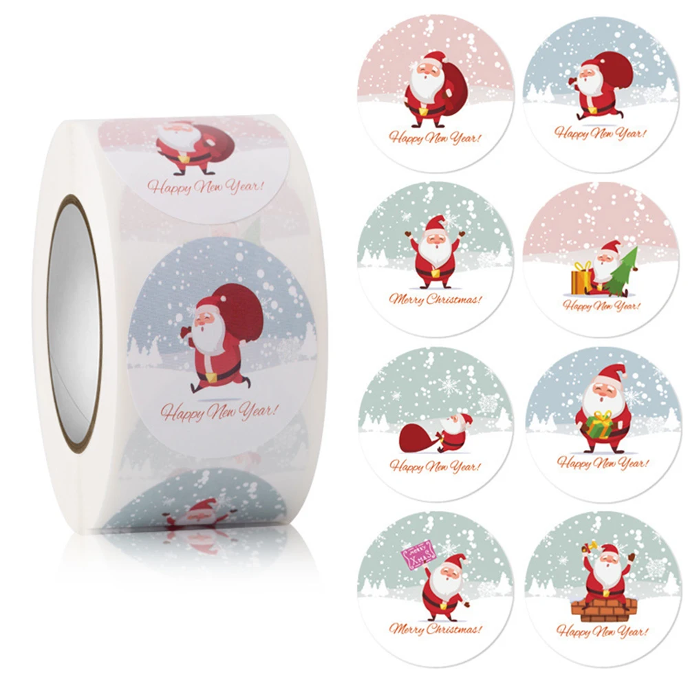 

500pcs Merry Christmas Handmade Sticker Card Gift Box Package Santa Xmas Party Stickers Envelope Seal Labels New Year Decoration