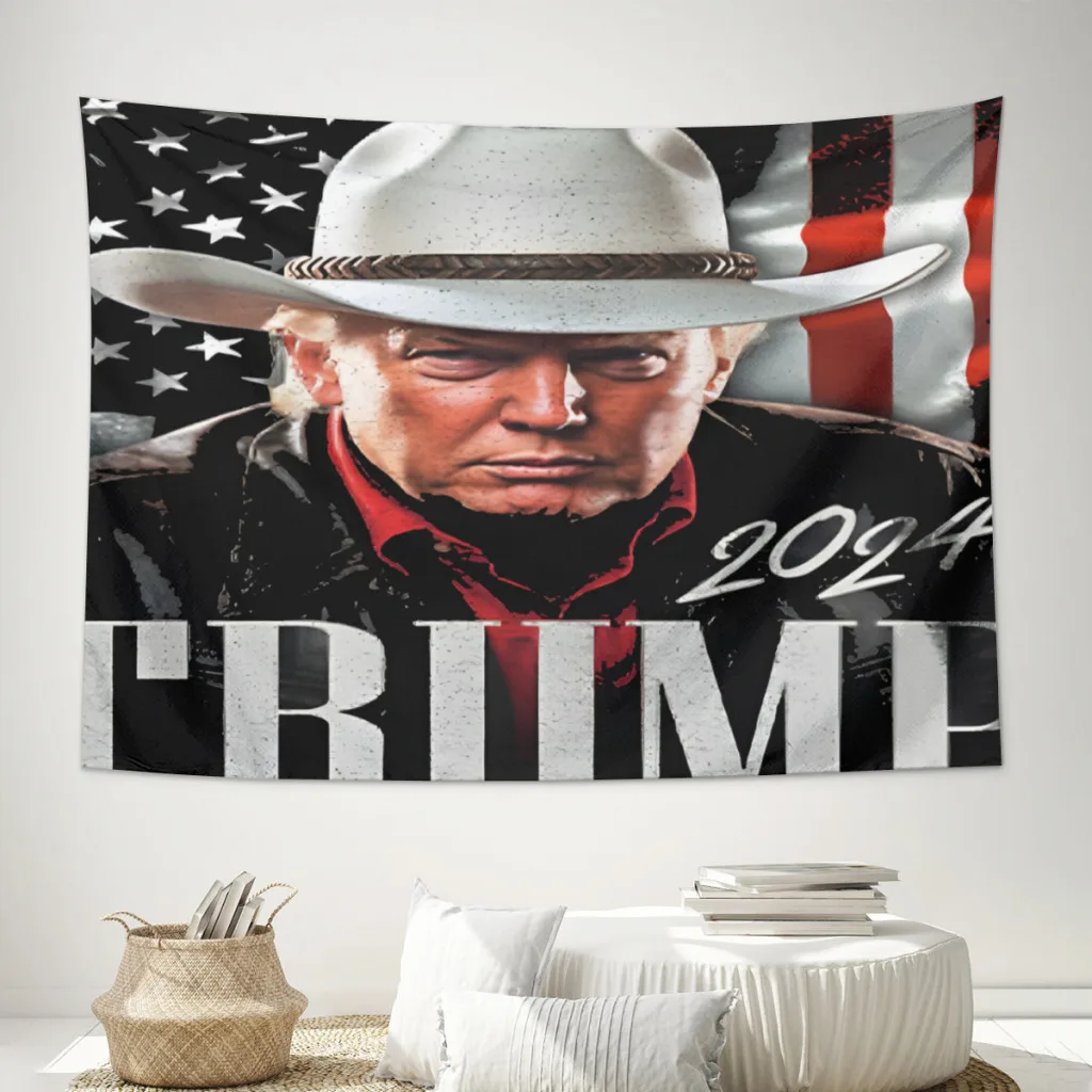 

Cowboy Trump Tapestry Home Decoration Bedroom Colored Tapestry Living Aesthetic Macrame Wall Hanging