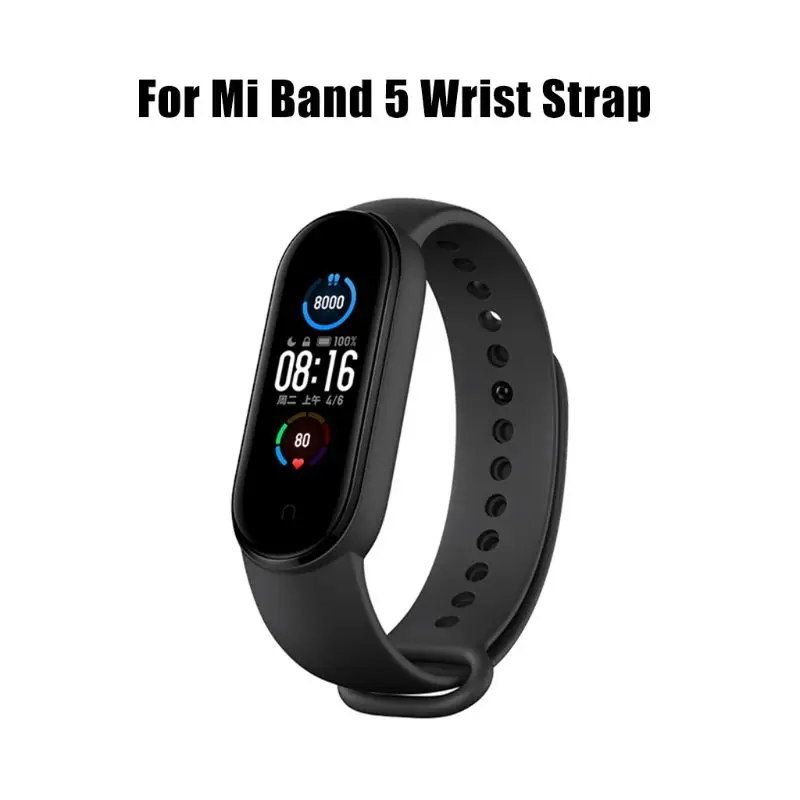 Adjustable Silicone Band Strap Bracelet Sweatproof Wristband for mi Band 5 New Dropship