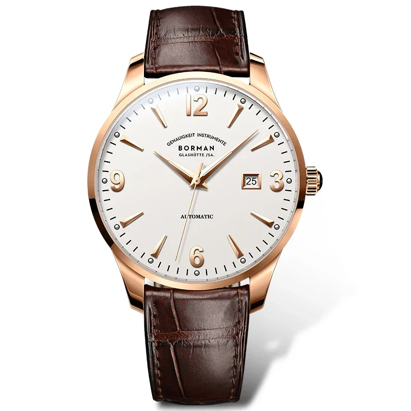 BORMAN BM3819 Orologio Nuovo 41 Uomini di Lusso Meccanici Automatici Orologi da Uomo Cristallo di Zaffiro 50M Impermeabile Lancette Luminose Orologi