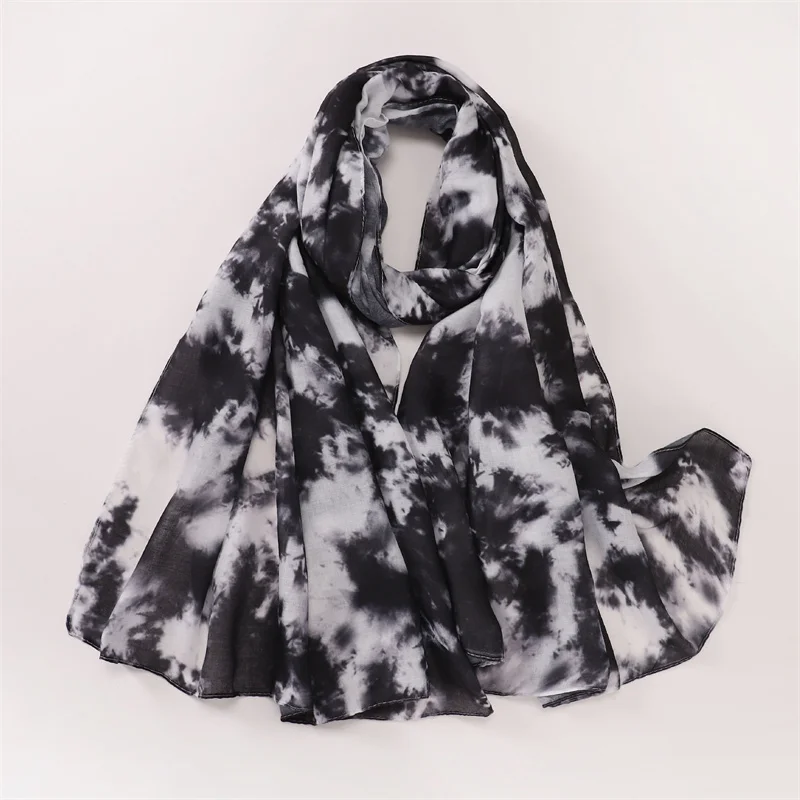 1Pcs Ramadan New Watercolor Hijab Print Women Bohemian Soft Muslim Hijabs Floral Breathable Shawl Wrap Scarf Headscarf Warm