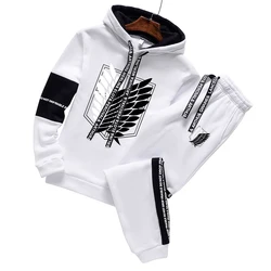 Autumn New in Mens Tracksuit Print Casual Hooded Sweatshirts Jogging Sweatpants Daily Luxury High Street Black White Tops Pants