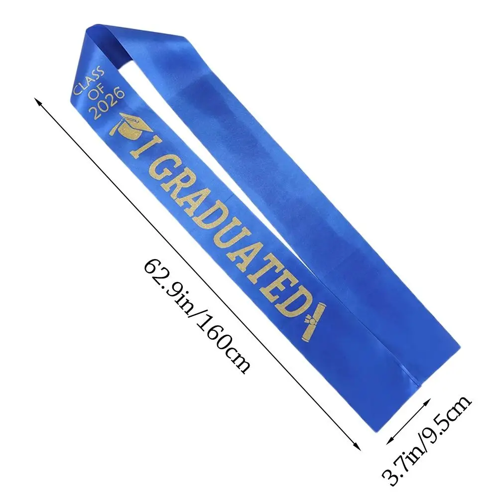 Class of 2026 Graduation Stole Sash Happy Graduation I Graduated Graduation Gown Scarf Solid Color Unisex Ceremonial Belt Party
