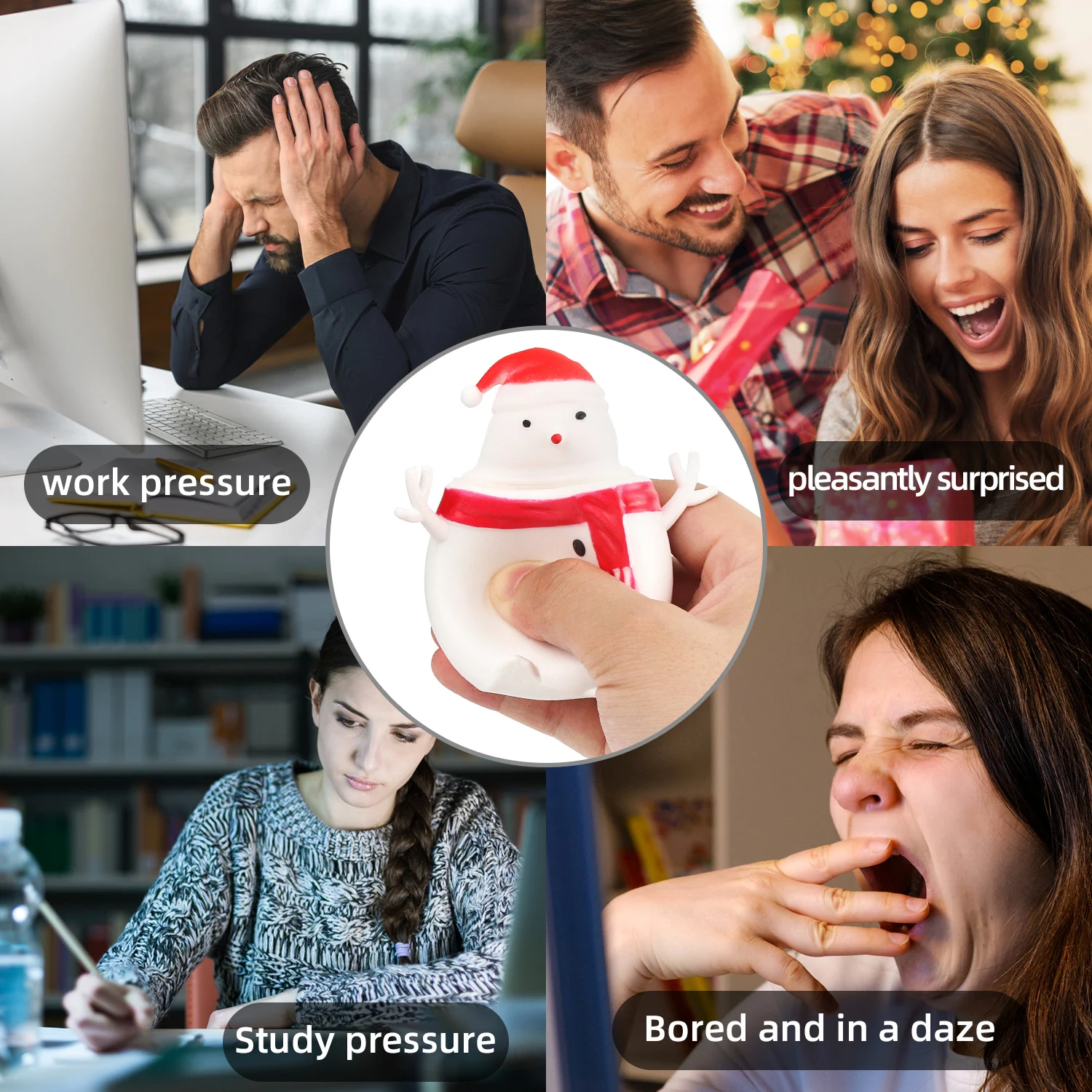 Boneco de neve de natal apertando copo para crianças, pinch fun, brinquedo alívio do estresse, cor criativa aleatória, original, novo