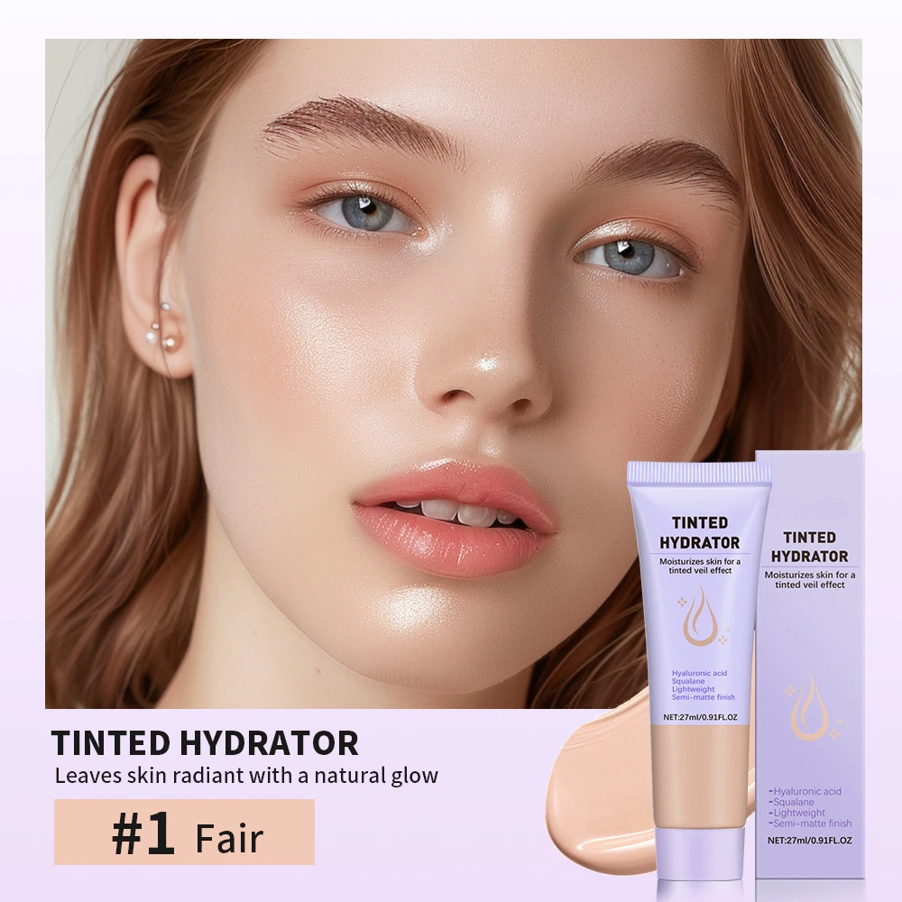 Maquiagem hidratante colorida para mulheres, cobertura forte, tom de pele uniforme, acabamento semi-mate, hidratante natural, cosmético saudável