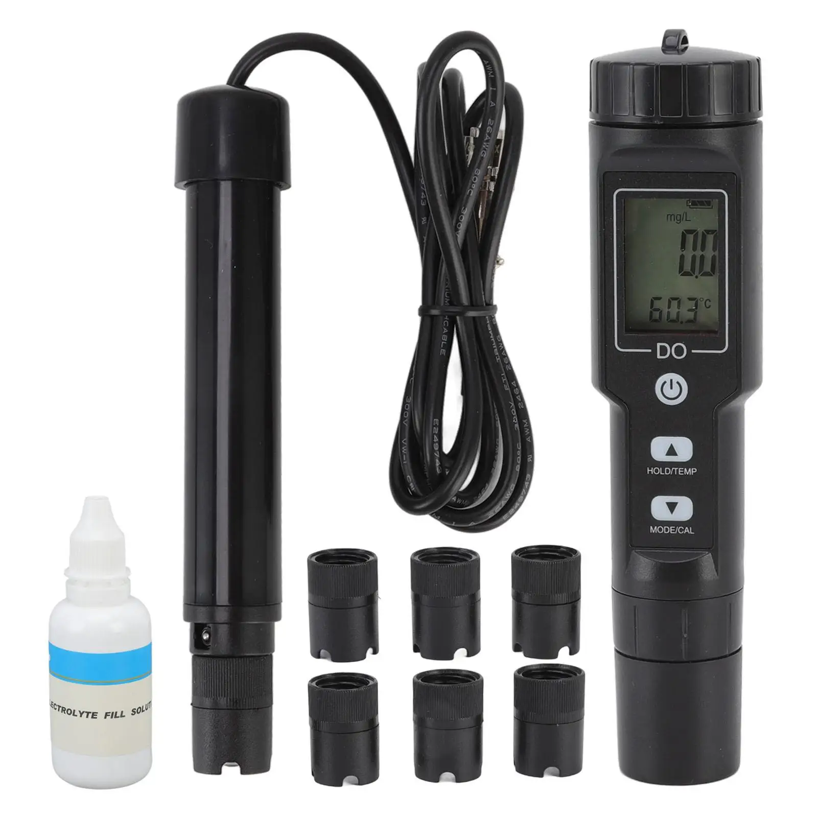 

Digital Dissolved Oxygen Meter with Detachable Probe & Display - Ideal for Aquariums & Lab Experiments