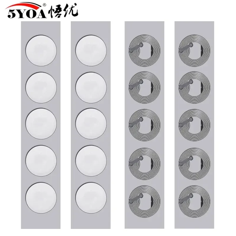 

5YOA 100pcs NFC Tags Ntg213 Ntg215 13.56mhz NFC Sticker 213 215 RFID Tag Wet Inlay Label Stickers Adhesive Labels For NFC Phones