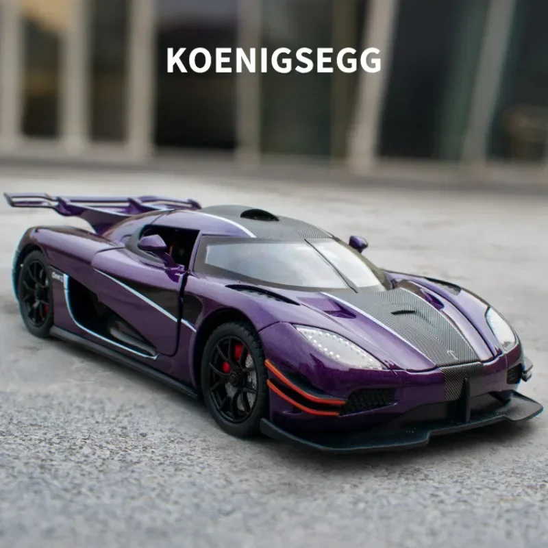 

Модель спортивного автомобиля Koenigsegg One1 1:24 под давлением, имитация сплава, литая металлическая детская Игрушечная машина, коллективный подарок для домашнего декора