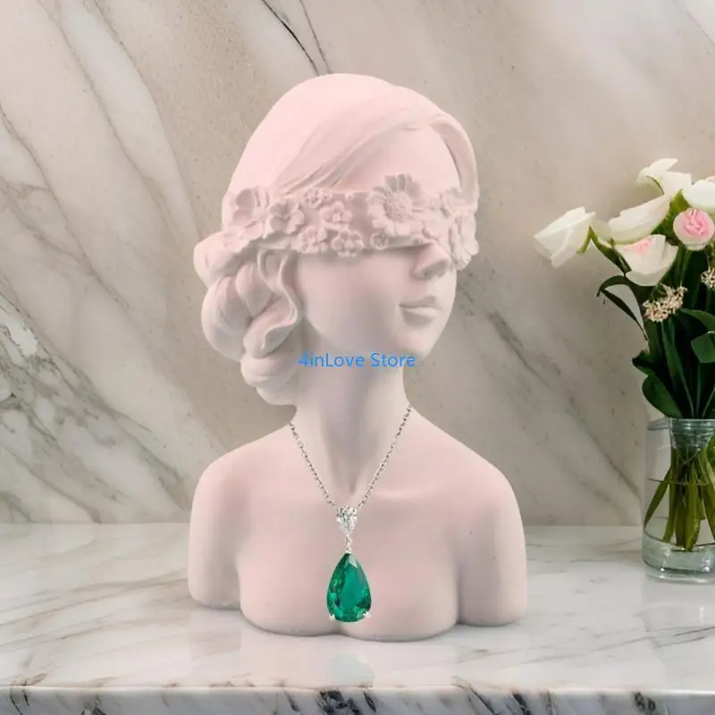 

T4MD Countetop Jewelry Bust Stand Adjustable Hook Sturd Resin Covering Decoration
