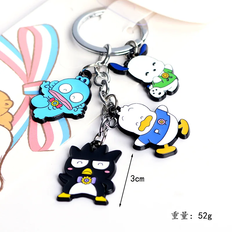 Porte-clés en alliage de beurre modèle Sanurgente Cinnamoroll, bijoux de dessin animé Kawaii, Kuromi Hello Kitty, pendentif en métal, accessoires d'anime mignons