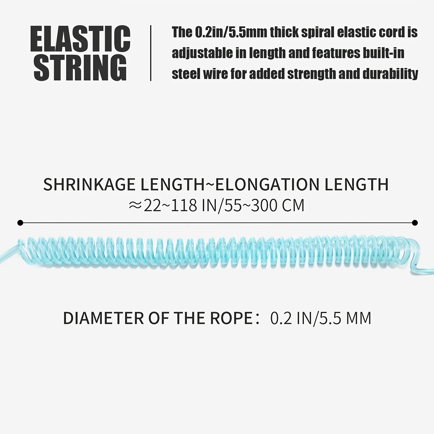 KOETSU SUP Paddle Board Leine 10FT 5,5 mm/0,22 Zoll TPU-Material Starkes Kabel mit Knöchel MAGIC TAPE Bequeme, sichere Passform – Detail 4