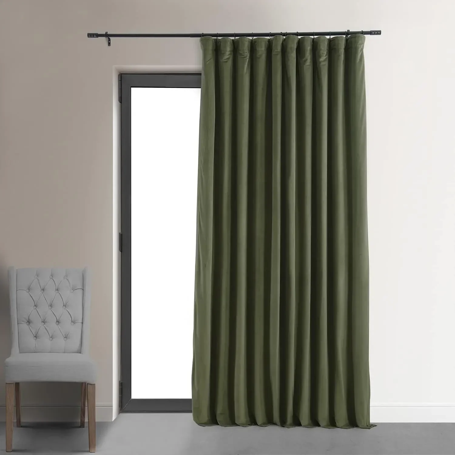 

[Free Shipping, New Arrival!]Signature Velvet Thermal Blackout Curtains for Living Room 120 Inch Long (1 Panel) Bedroom Window C