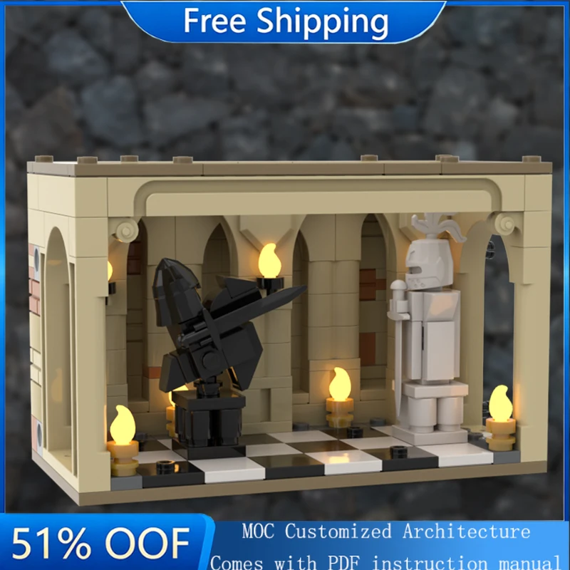 

239 Parts MOC Famous Movie Series Chess Obstacle Model Custom Puzzle Bricks DIY Creative Assembly Children Puzzle Christmas Gift