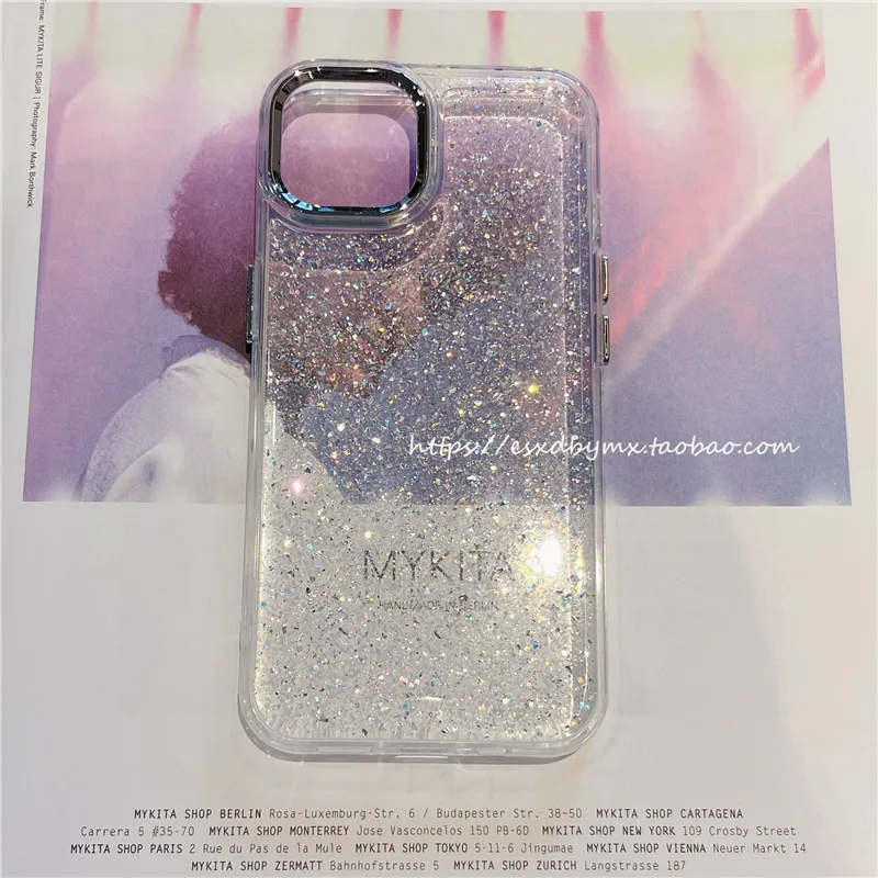 

Sparkling powder dropper phone case, sparkling and luxurious phone protection case for iPhone 13 14 15 16series