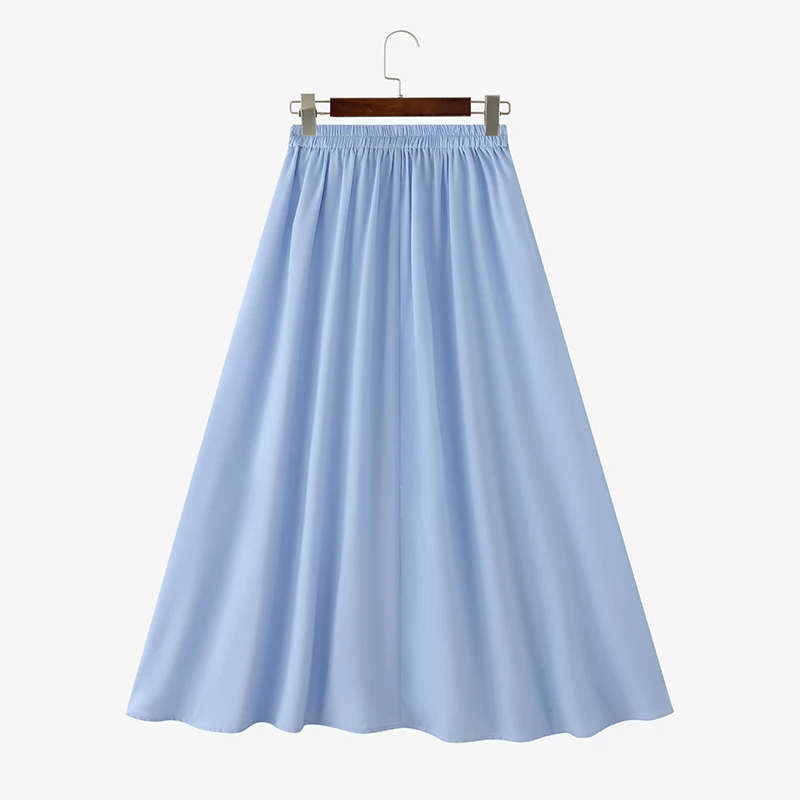 2025 ZANZEA موضة النساء تنانير طويلة الخريف ضمادة قيعان طويلة غير رسمية الصلبة مرونة الخصر حفلة ألف خط Jupes Faldas Saia