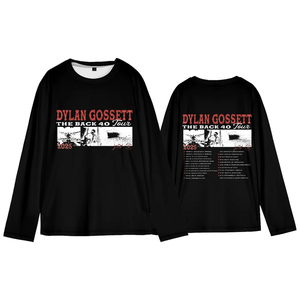 

Футболка с длинными рукавами Dylan Gossett Tour 2025, мужской/женский пуловер, уличная одежда, топ в стиле Харадзюку, повседневная одежда