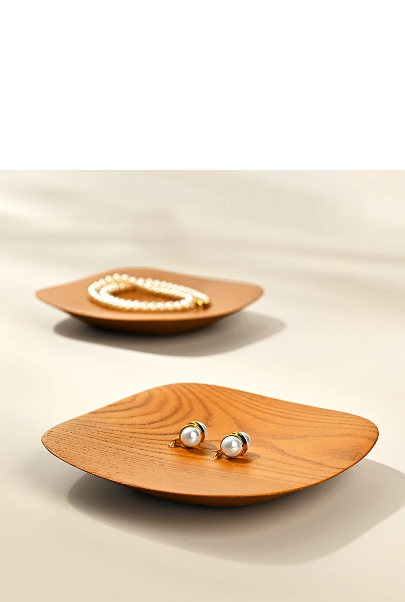 Oirlv Holzschmuck-Präsentationstablett - Natürliches Holzmaserungsdesign, ideal zur Präsentation von Schmuck, Halsketten und kleinen Accessoires. – Detail 5