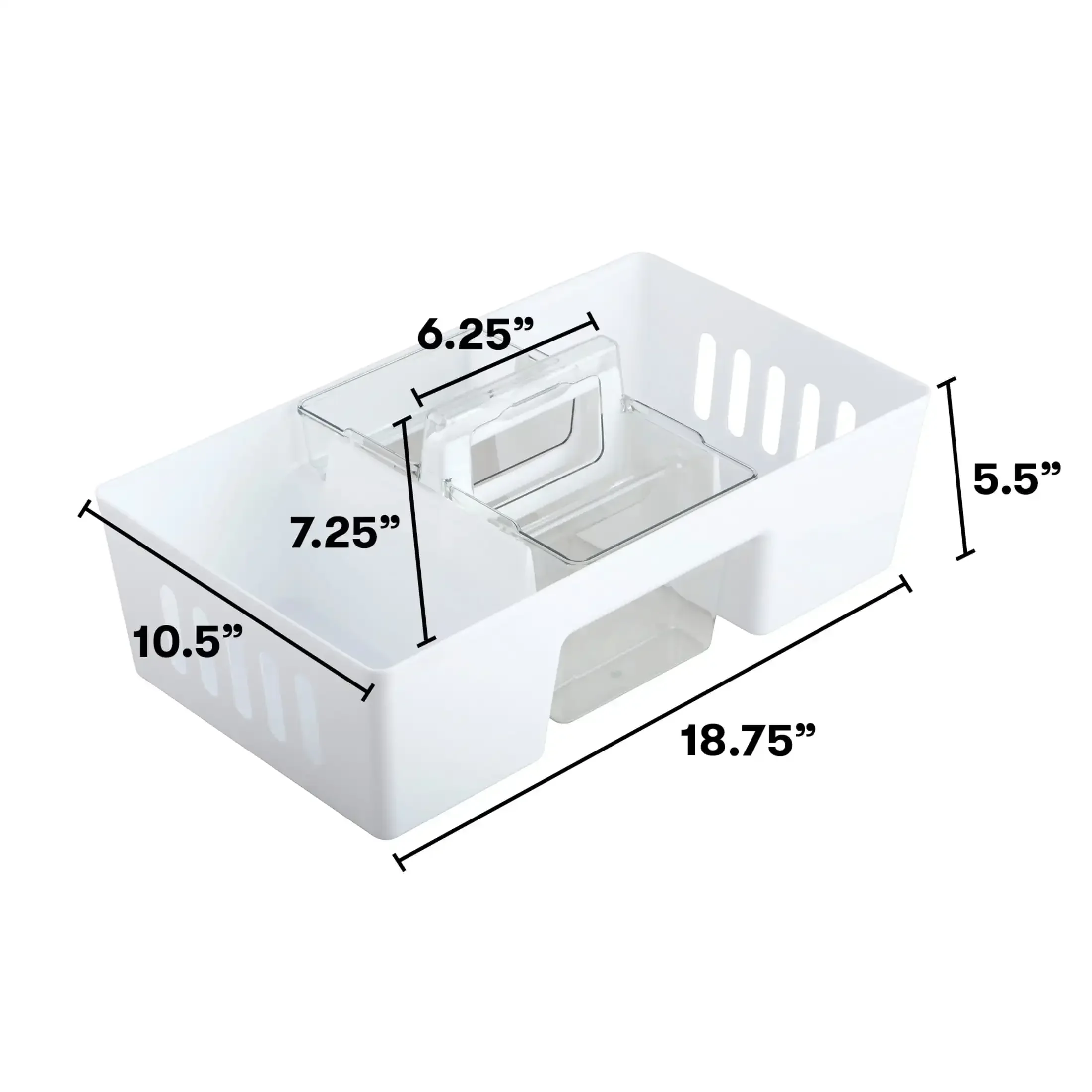 يتكون صندوق التنظيف مكون من جزأين، الصندوق الداخلي قابل للفصل ويحتوي على سعة كبيرة على استيعاب المزيد من زجاجات التنظيف
