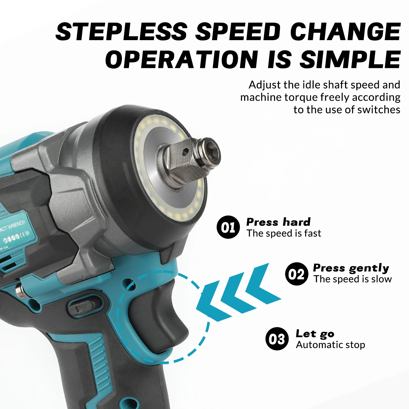 Heavy-Duty SuperPan SP550NM Impact Wrench - Brushless Cordless Power Tool (Battery Sold Separately)