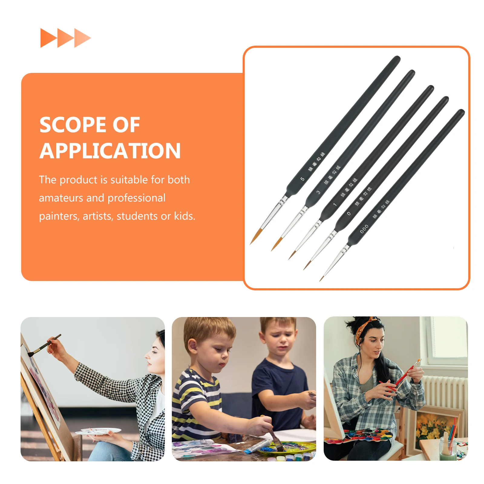 

5pcs Detail Painting Brush Set Miniature Fine Paint Brushes Artist Supplies For Acrylic Watercolor Oil Gouache Painting Tools