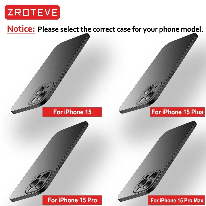 For iPhone16 Pro Max Case ZROTEVE Luxury Slim Matte Hard PC Cover For iPhone 16 15 14 11 12 13 Mini iPhone15 Plus SE Phone Cases