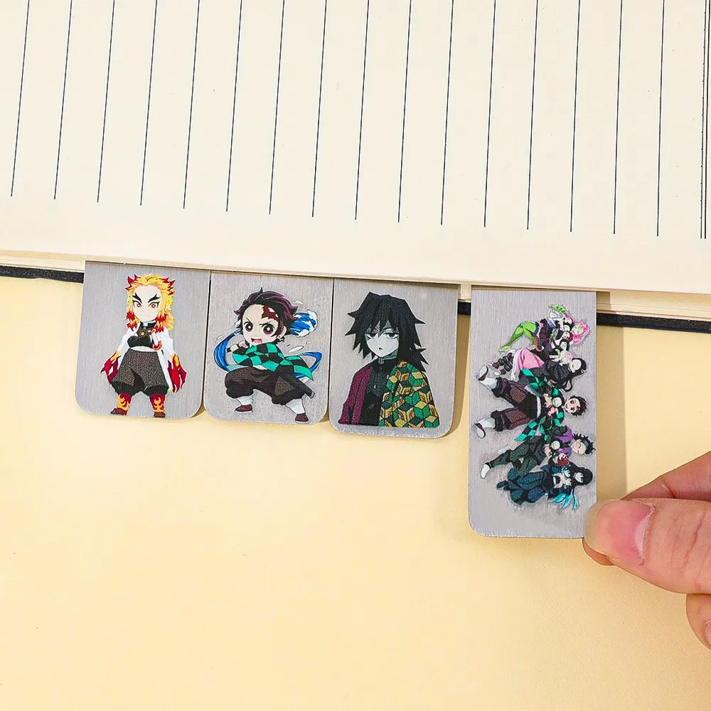 علامة مرجعية معدنية لقاتل الشياطين مع سحر وقتباسات Tanjiro/Giyu، هدية أنيمي لمحبي، مثالية لقارئ المانجا #5