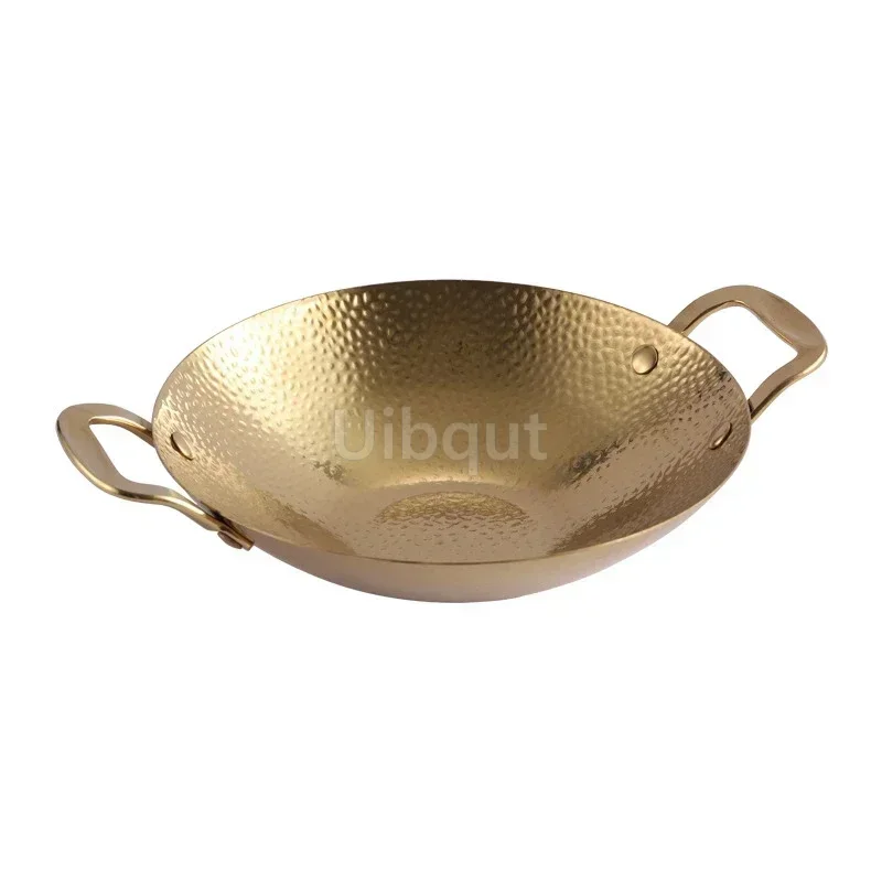 Pot cub Golden Double Ear Bar Cauldron Commercial round Bottom Small Hot Pot Creative Thickened Stainless Steel Dry - view 3