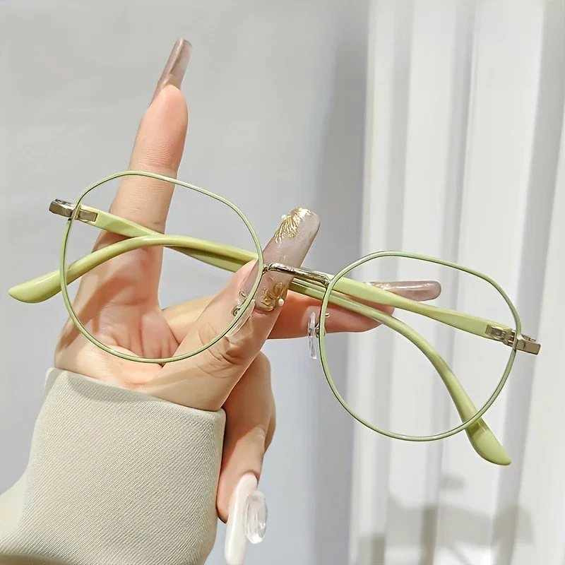 【+100~+400】Einfache klassische Damen-Lesebrille mit rundem Metallrahmen, geeignet zum täglichen Lesen und Tragen von Brillen – Detail 2