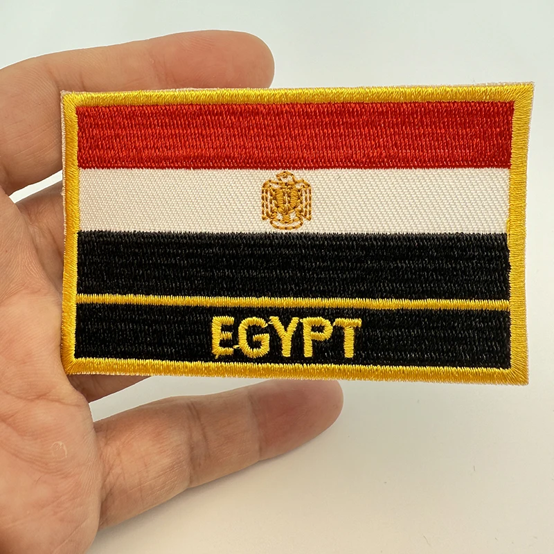 Embroidery In Egypt - 1-100PCS 8*5cm Egypt Flag Embroidery Patches