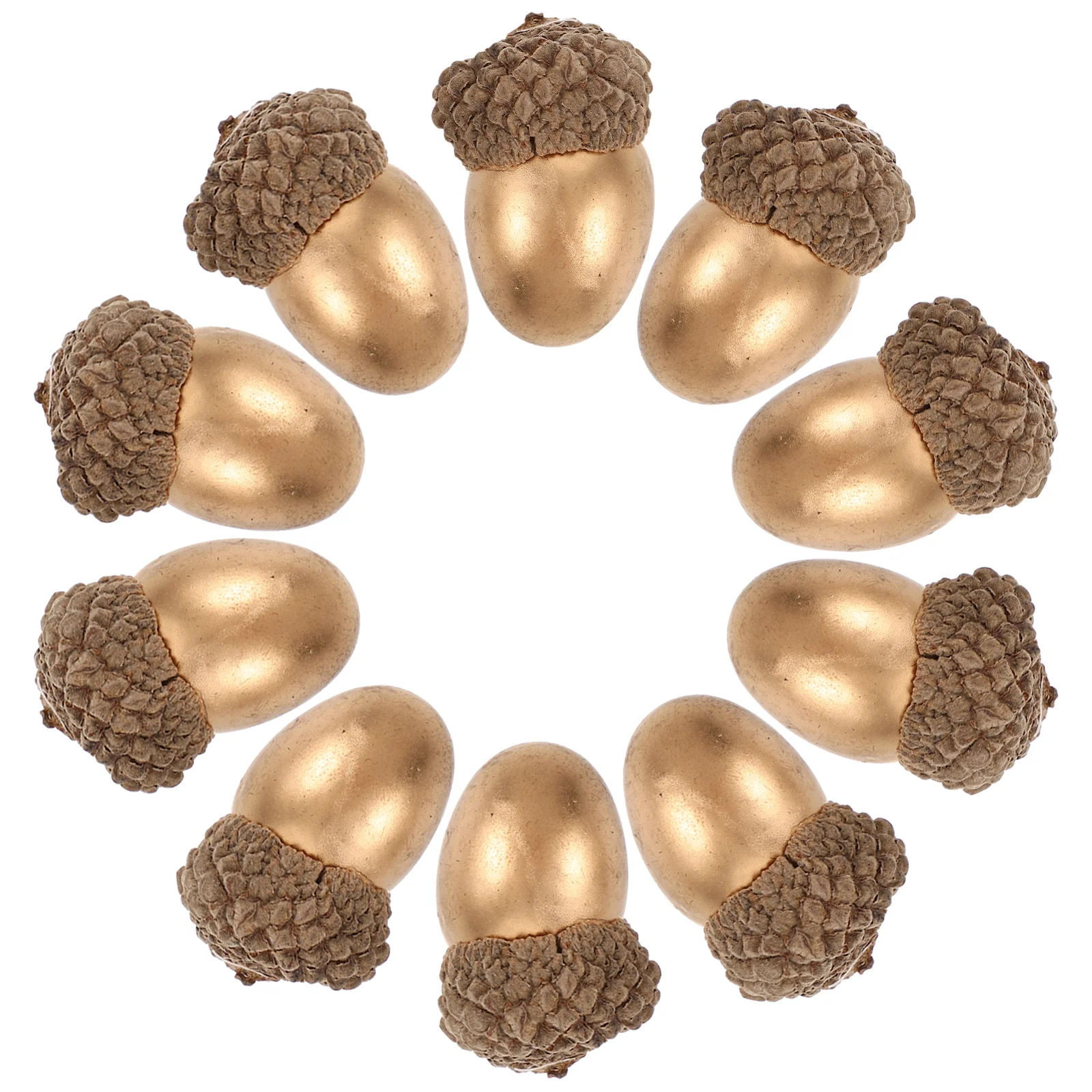 25 Pcs Golden Acorn Decor Xmas Party Decors Chestnut Photo Props Fake Small Acorns Artificial