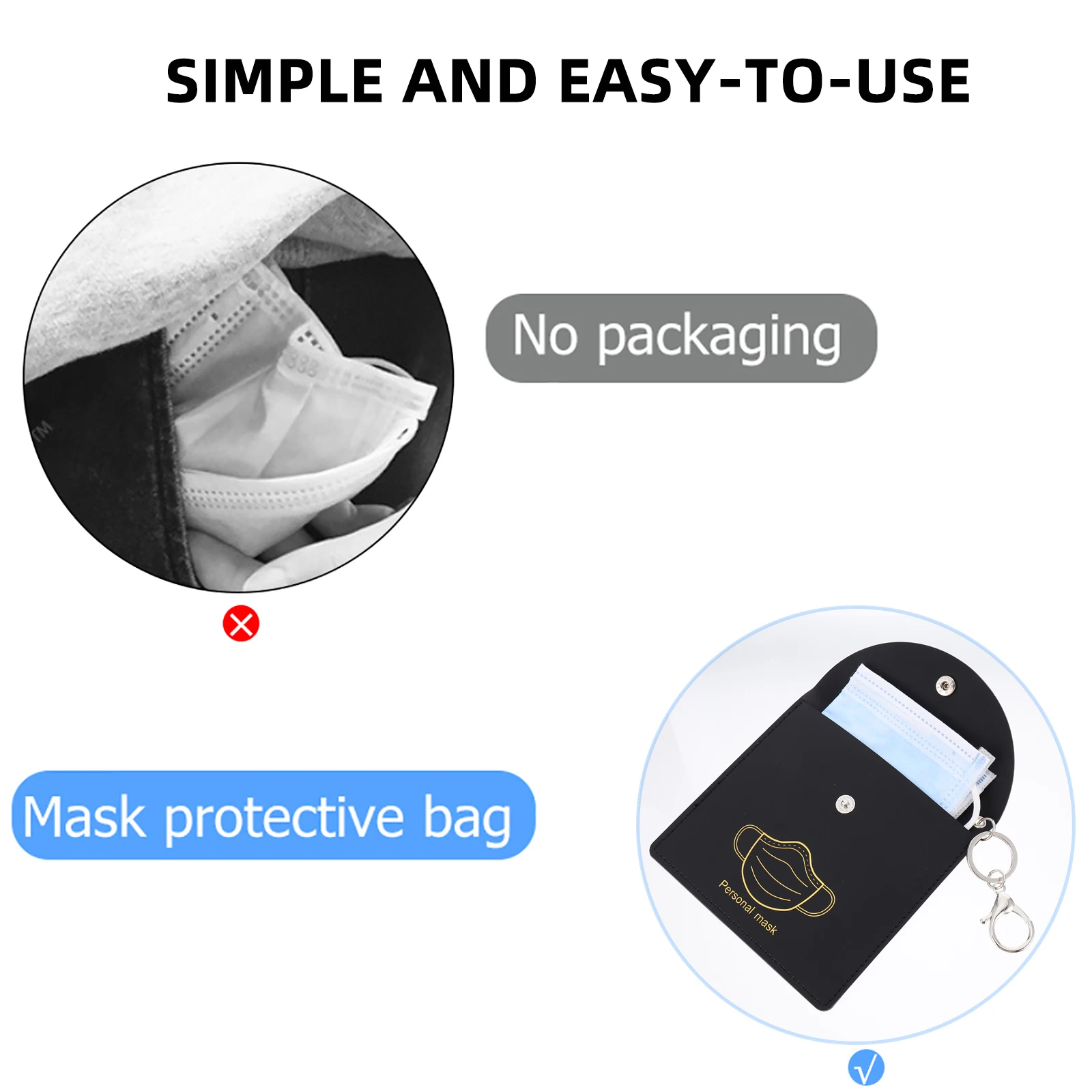 

Mask Organizer Storage Bag Clip Masks Pouch Facial Face Covering Container Case