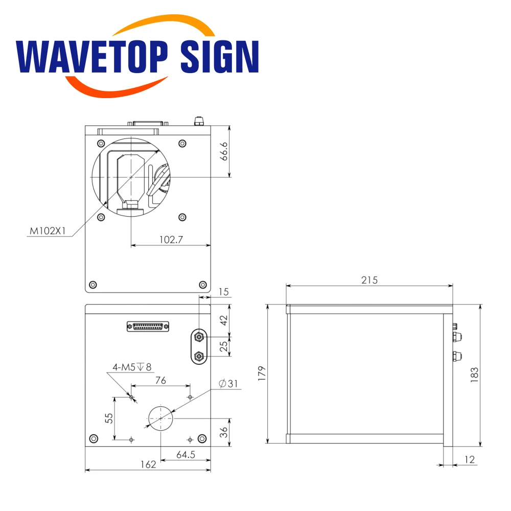 WaveTopSign Fiber Laser Galvo Head Set 1000mm/s Support Fiber Co2 UV Laser for Marking Machine