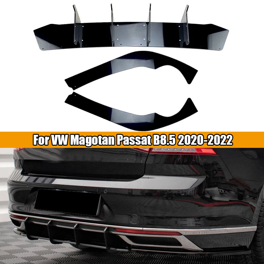 

Rear Bumper Strip Lip Spoiler Body Kits Tail Diffuser Splitter Scratch Protector Guard For VW Magotan Passat B8.5 2020 2021 2022