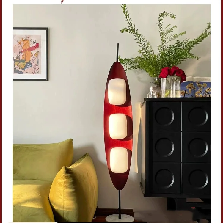 Living room sofa floor lamp, bedroom creative pea lamp, high-end feeling sailboat American vertical retro floor lamp