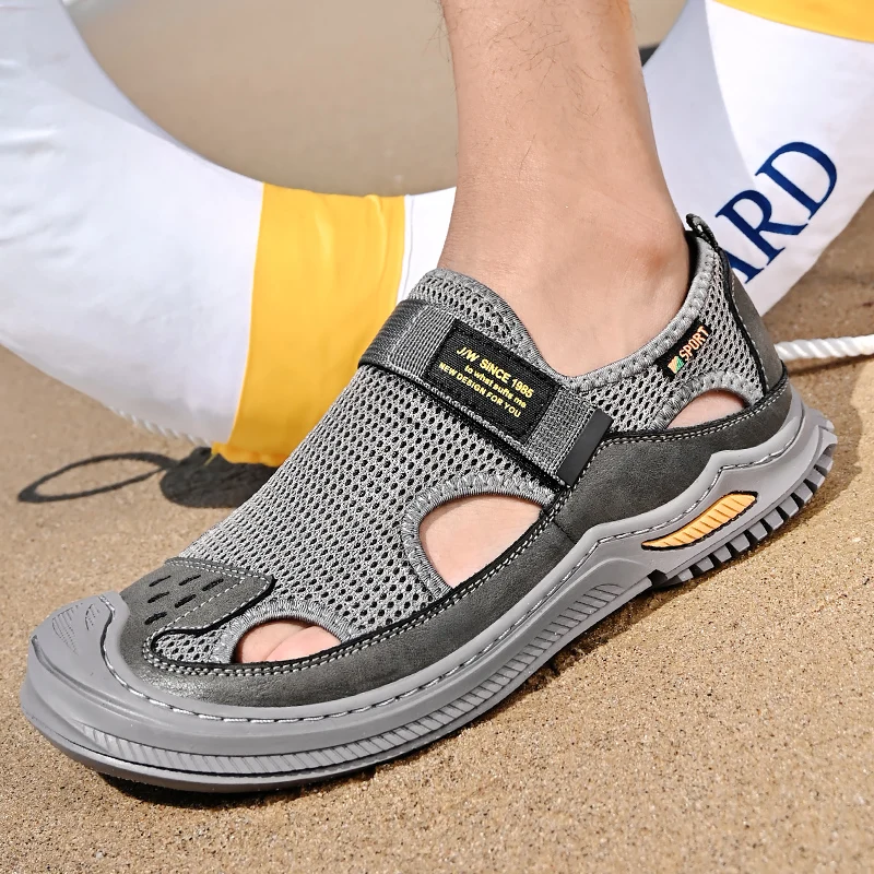 Sandalias transpirables para hombre, zapatos informales cómodos, a la moda, para la playa y el verano, novedad de 2023