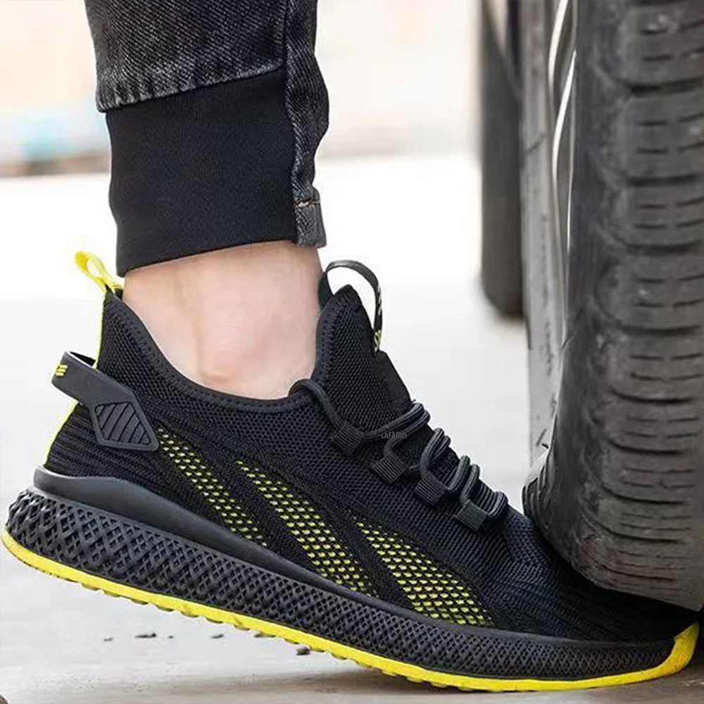 Taglia 37-48 scarpe antinfortunistiche da lavoro traspiranti, scarpe da lavoro con punta in acciaio antiurto, scarpe da lavoro da uomo stivali
