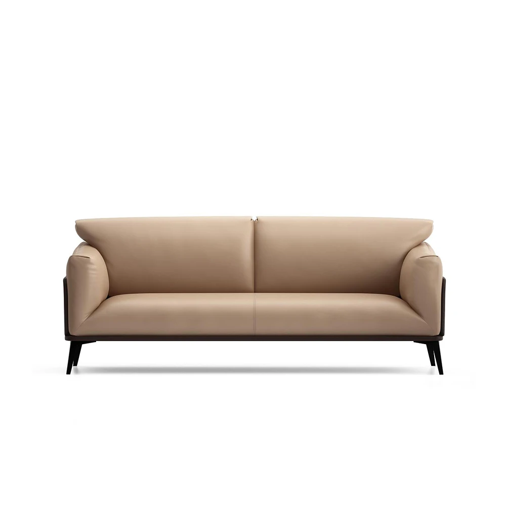 Hot Selling Customized 3-Seater Business Sofa Modern Design Wear Resistance Leather Waitin
